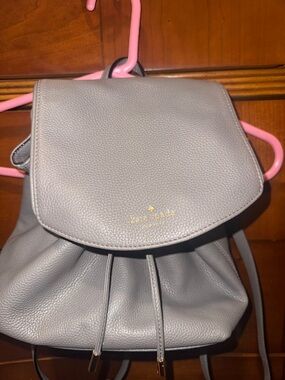 kate spade Pebbled Leather Mini Backpack in Light Gray